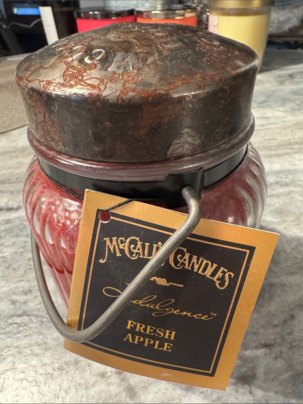 McCall’s Candles Fresh Apple Red Jar Candle Rustic